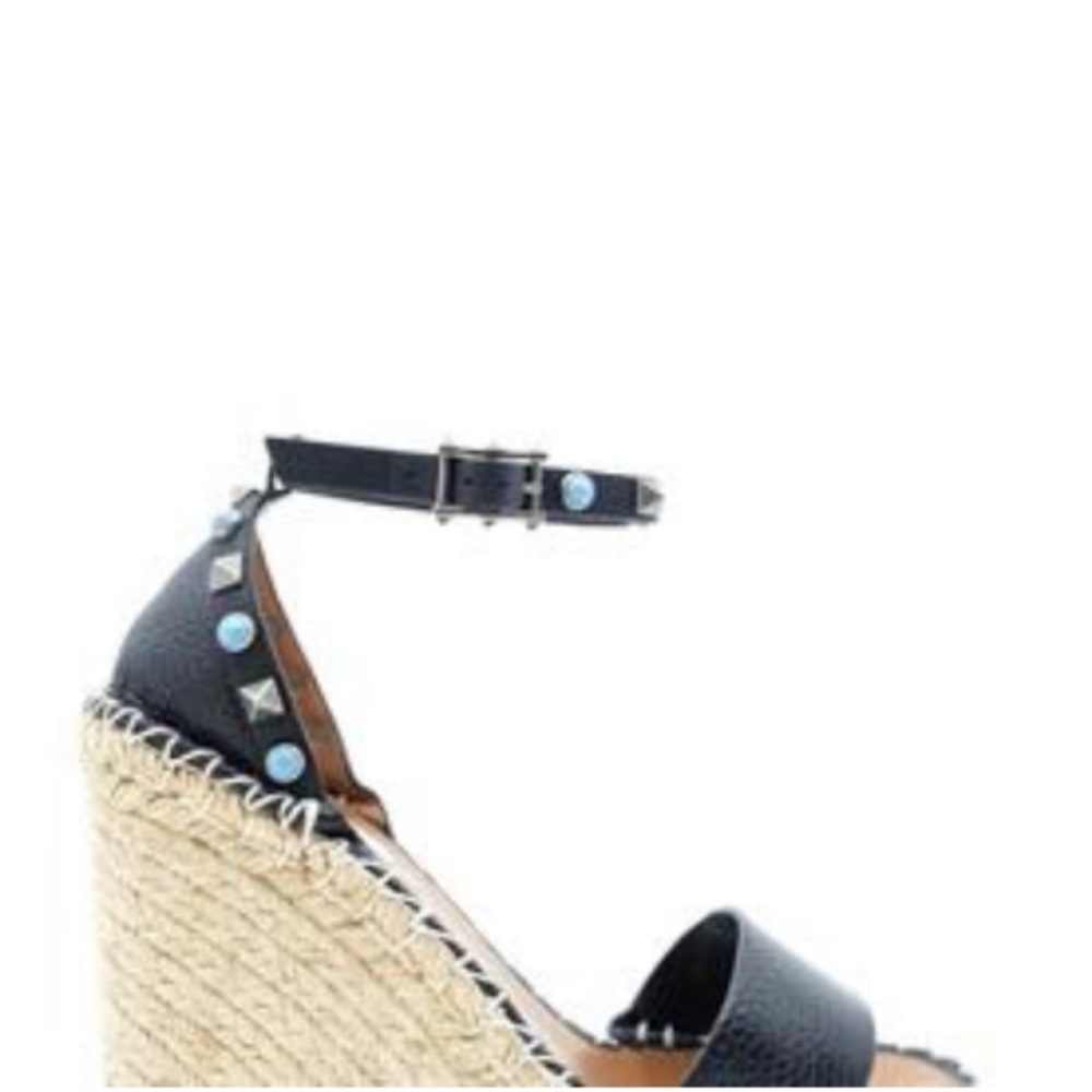 Valentino Wedges Rockstud turquoise studs dark silver studs. EU 36Fits US 6.5. 7